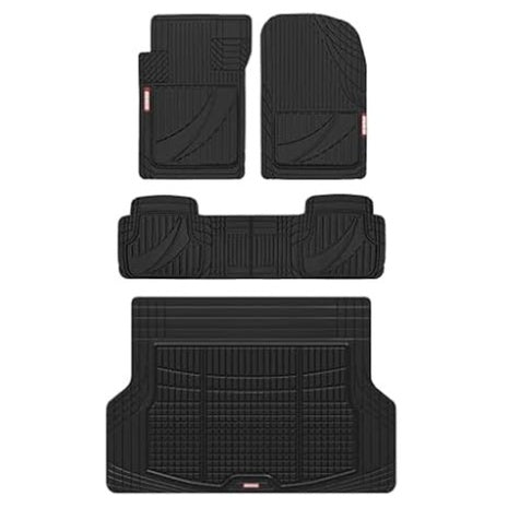 Motor Trend FlexTough Advanced Black Rubber Floor Mats