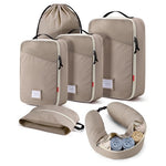 7 Piece Travel Packing Cube Set With Neck Pillow