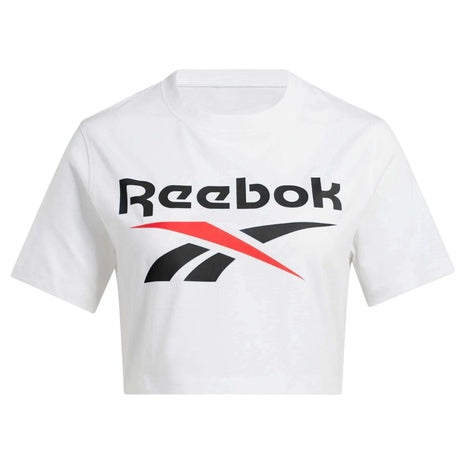 Reebok Women's Two-Color Logo Crew Cropped Tee (4 Colors)