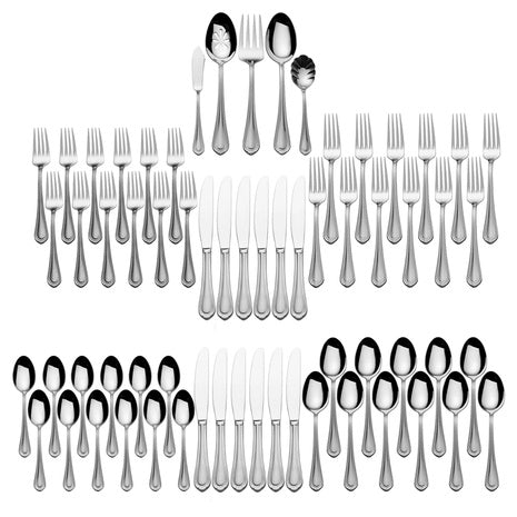 Mikasa Regent Bead 65-Piece 18/10 Stainless Steel Flatware Set (Service for 12)