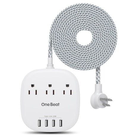 Power Strip with 3 Outlet 4 USB Ports