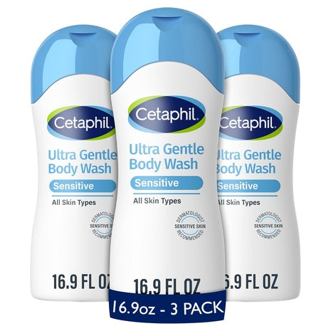 3 Pack of 16.9oz Cetaphil Ultra Gentle Refreshing Body Wash