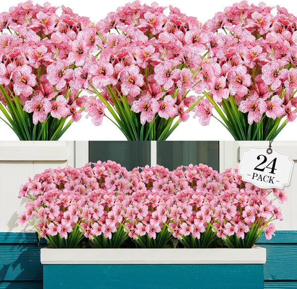 24-Pack Agirl Realistic Artificial Outdoor Flowers
