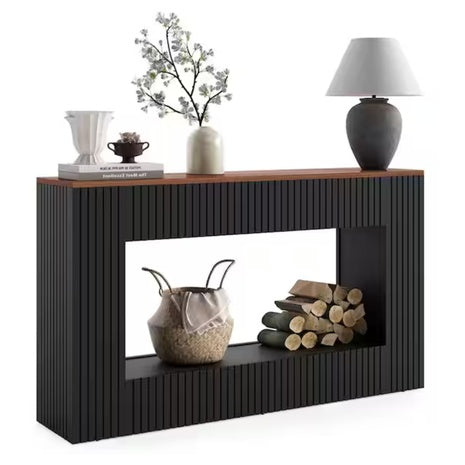 55" Brown Rectangle Wood Console Table