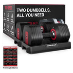 Set Of 2 Mikolo 6-in-1 Free Adjustable Dumbbells Set, 53LB