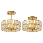 Modern Brass Crystal Ceiling Light