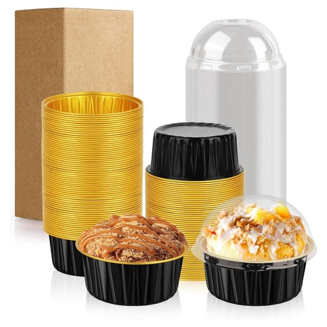 60-Pack Round Mini Aluminum Pans with Lids