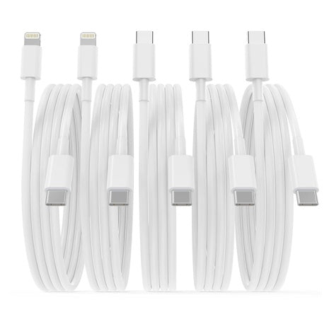 3 USB-C & 2 Lightning Charging Cables