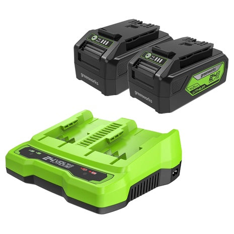 Greenworks 24V Starter Kit (2 Batteries + Dual Charger)