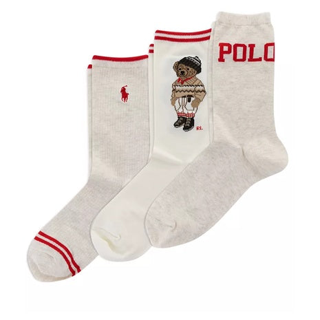 3-Pack Polo Ralph Lauren Women's Colorado Bear Socks