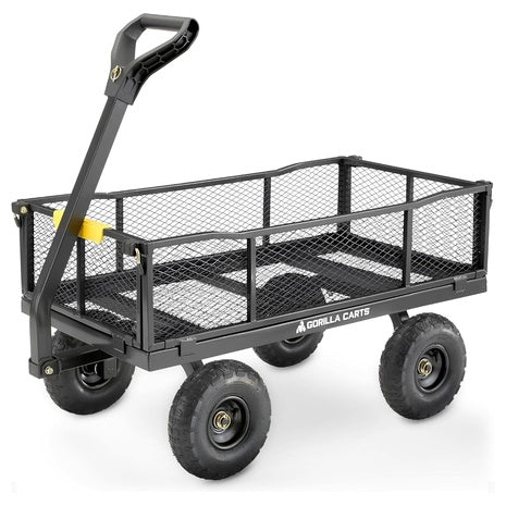 Gorilla Carts Towable Steel Utility Cart (900lb Capacity)