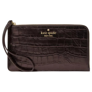 Kate Spade Women's Lucy Croc Embossed Medium L-Zip Wristlet