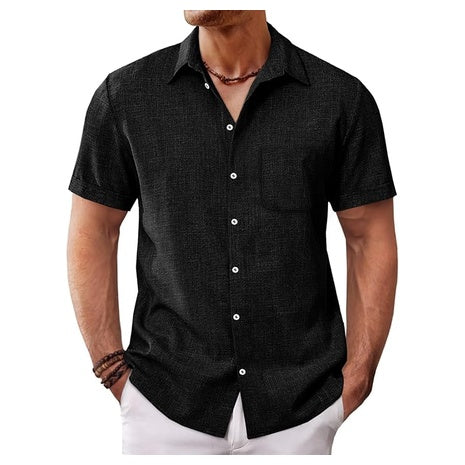 Men's Short Sleeve Casual Summer Beach Button Down Shirt (Various)