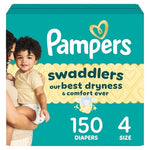 150 Size 4 Pampers Swaddlers Diapers