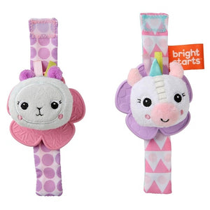 2 Bright Starts Wrist Rattle & Teether Toys
