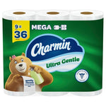 9 Mega Rolls = 36 Regular Rolls of Charmin Ultra Gentle Toilet Paper