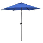 9ft Rd Powdercoated Steel Crank Open, Push Tilt Patio Umbrella