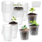 40-Pack Clear Nursery Pots with Plant Labels