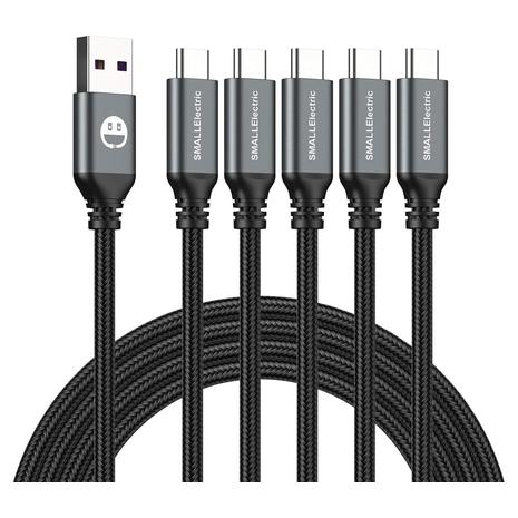 5 - 6ft Braided Fast Charging USB Type-C to A Cables