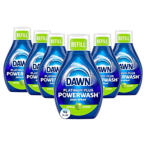 6 Bottles Dawn Platinum Powerwash Dish Spray Apple Scent Refills