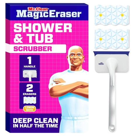 Mr. Clean Magic Eraser Shower And Tub Scrubber (1 Device + 2 Refills)