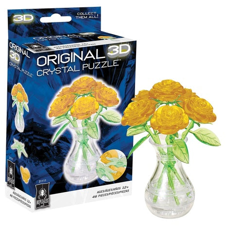 Bepuzzled 3D Crystal Roses in Vase Puzzle