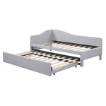 Nestfair Twin Size Upholstered L-Shaped Upholstered Daybed With Trundle