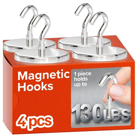 4-Pack Heavy Duty Magnetic Hooks