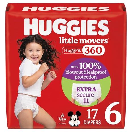 17 Huggies Little Movers Size 6 Diapers
