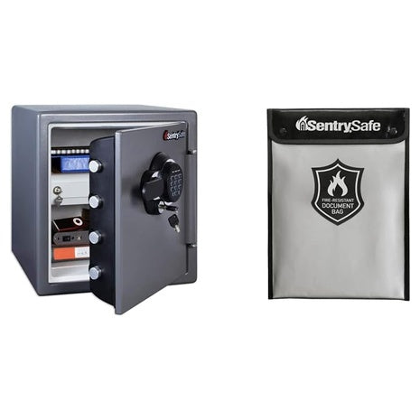 SentrySafe Fireproof & Waterproof Safe + Fire & Water Resistant Document Bag