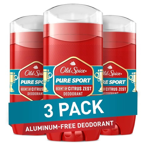 3 Old Spice Pure Sport Aluminum Free Deodorant Sticks