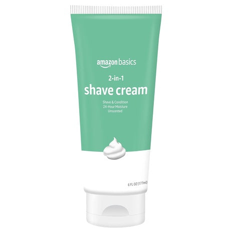 2-Pack 6oz Amazon Basics 2-In-1 Moisturizing Shave Cream