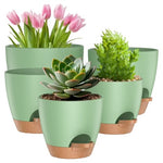 5-Pack Self Watering Plastic Plant Pots