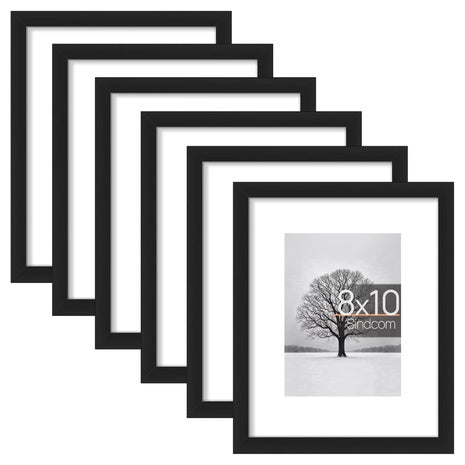 6-Pack Sindcom 8'' X 10'' Black Gallery Wall Photo Picture Frames