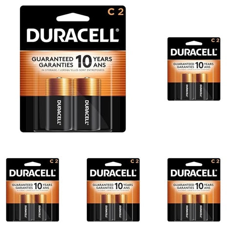 10 Duracell Coppertop C Alkaline Batteries