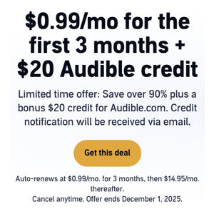 Audible Membership + $20 Audible credit