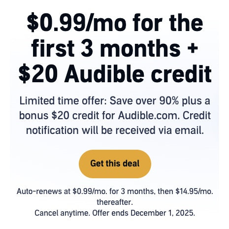 Audible Membership + $20 Audible credit