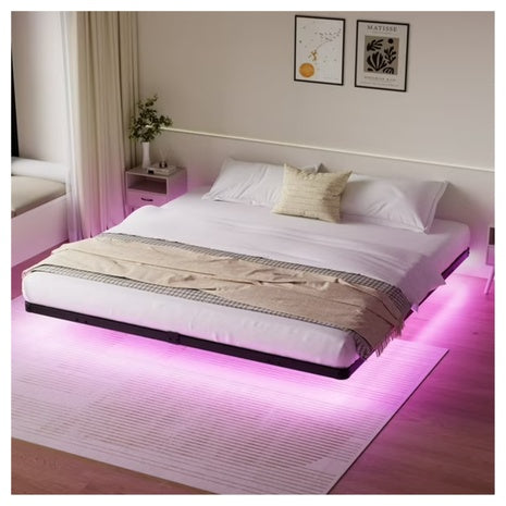 Lusimo King Size Floating Bed Frame With LED Lights