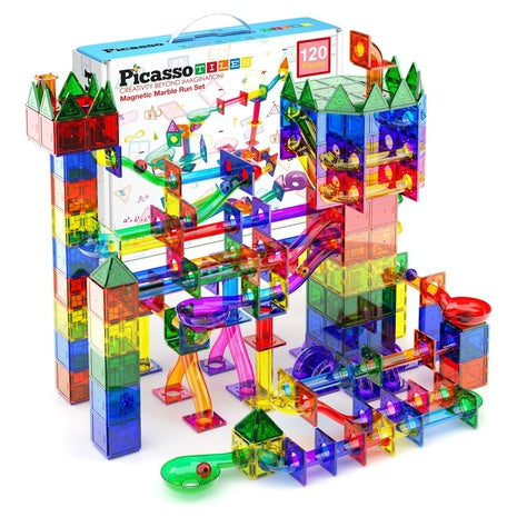 120‑Piece PicassoTiles Magnetic Marble Run Blocks