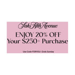 20% Off Saks Fifth Avenue Sitewide!