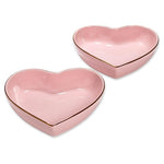 2-Piece Ceramic Durable Stoneware Heart Dish Set