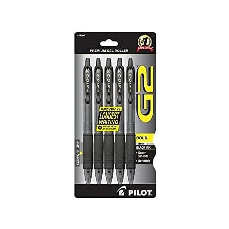 5 Pilot G2 Gel Pens