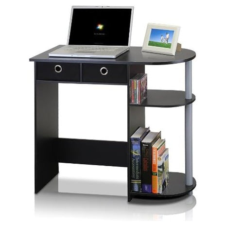 Furinno 31.5” Desk with Shelves & Storage Bins
