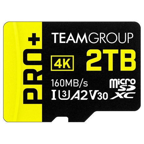 Team 2TB Pro+ MicroSDXC UHS-I/U3 Class 10 Memory Card W/ Adapter