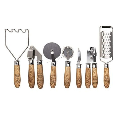 7-Piece Rae Dunn Wooden And Stainless Steel Kitchen Gadget Set