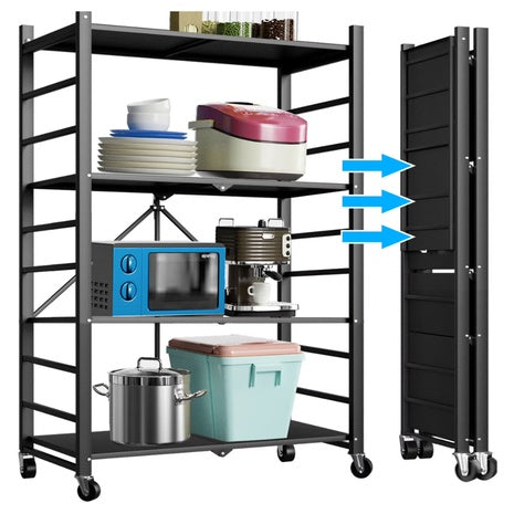 4-Tiers Adjustable Stainless Steel Storage Shelf Unit