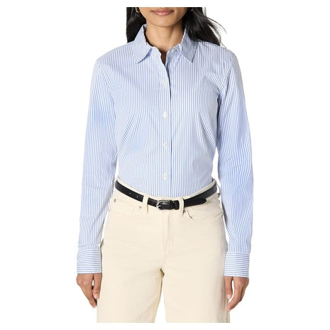 Amazon Essentials Women's Stretch Poplin Dress Shirt