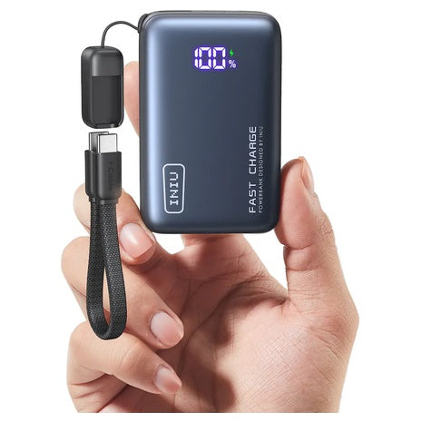 INIU Pocket Pro 10,000 mAh 45W Power Bank with Detachable USB-C Cable