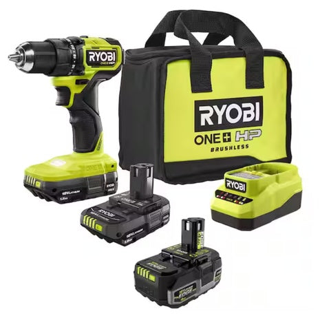 RYOBI ONE+ HP 18V Brushless Cordless Compact 1/2 In. Drill/Driver Kit