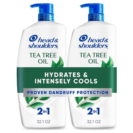 2 Tea Tree Oil 2-in-1 Shampoo Bottles (32.1oz)
